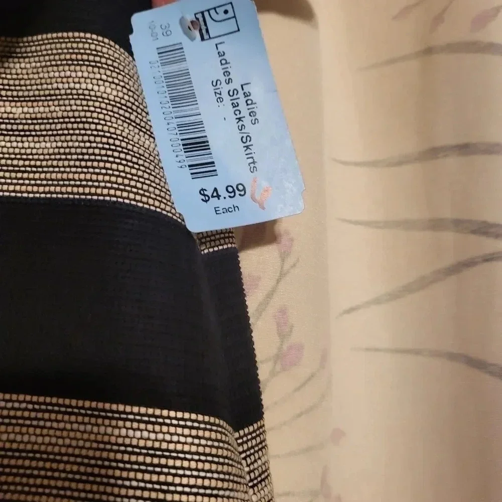 LOFT Ann Taylor Skirt Blue Silver Stripe Size 6